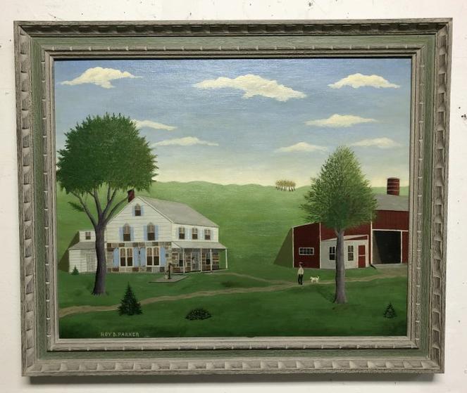 ROY DANFIELD PARKER (1882-1974) O/B FARM SCENE TITLED (1 of 5)