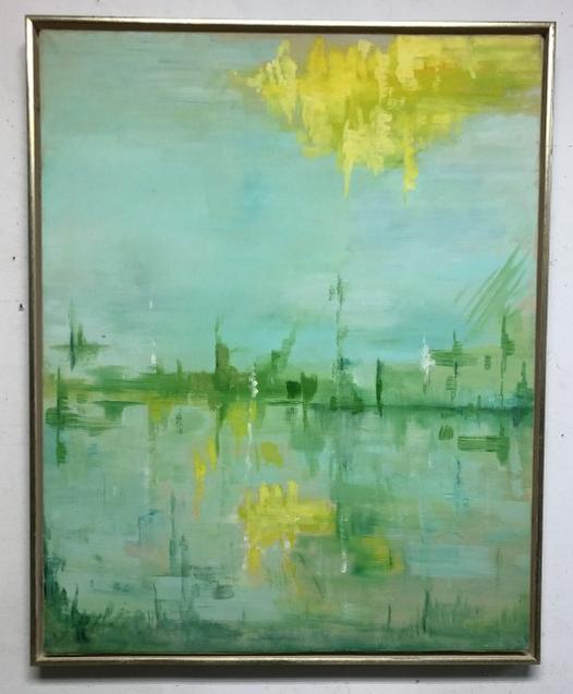 MID CENTURY UNSIGNED O/C ABSTRACT, FROM ELLENVILLE (1 of 2)