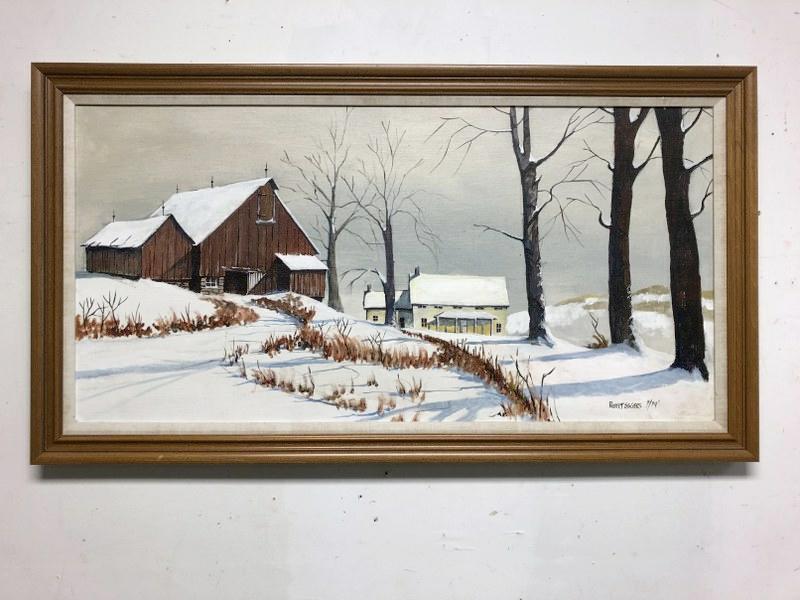 ROBERT EGGERS (1931-2002) O/C WINTER LANDSCAPE WITH (1 of 3)