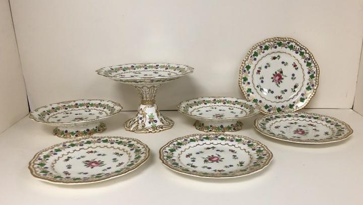(7) PCS. QUALITY OLD DECORATIVE PORCELAIN, SAME (1 of 6)