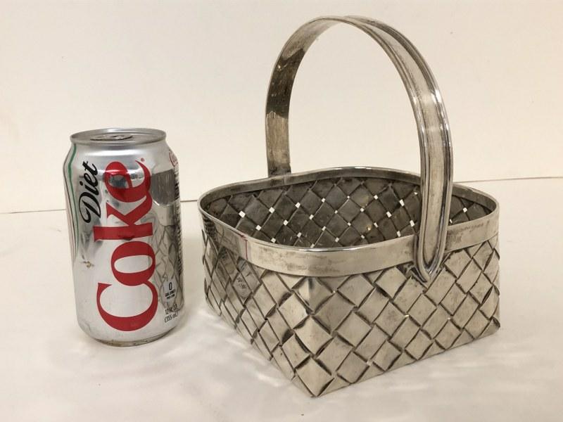 CARTIER STERLING SILVER HANDMADE WOVEN BASKET, (1 of 7)
