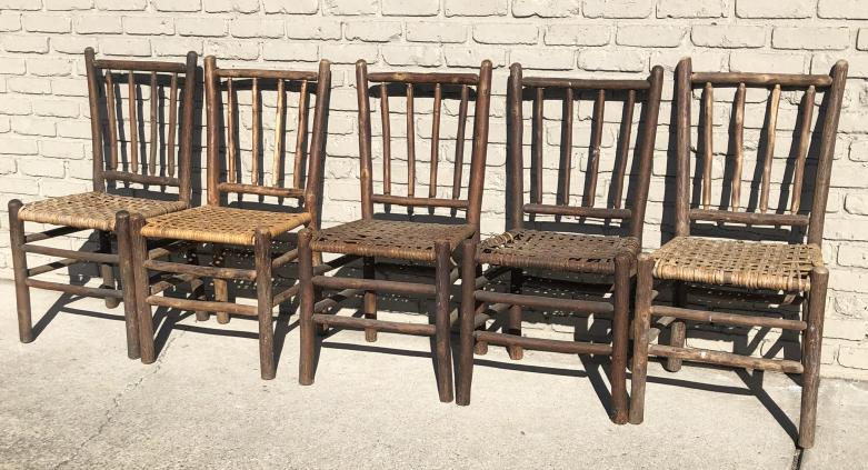 OLD HICKORY #70 DINING CHAIRS, SET OF 5 (1 of 3)