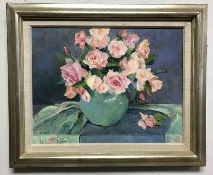 SALLY BERGER (1925-2021) O/C TITLED (EARLY ROSES), NICE (1 of 3)