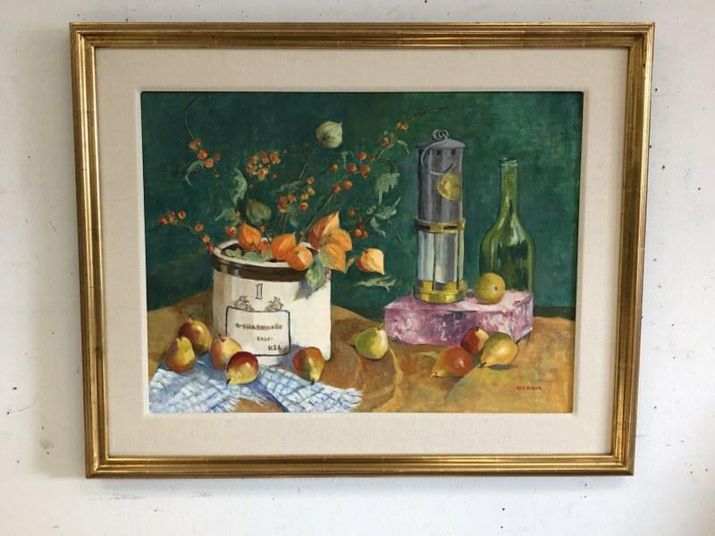 SALLY BERGER (1925-2021) O/C  STILL LIFE WITH FRUIT, (1 of 2)