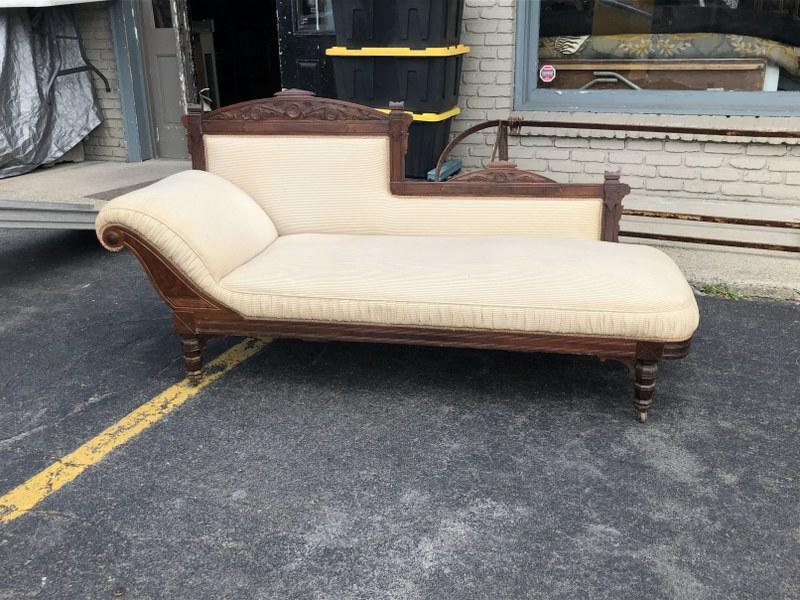 EASTLAKE RECAMIER, WALNUT, MEASURES 72" LONG, 25" WIDE, (1 of 3)