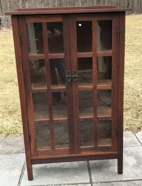 GUSTAV STICKLEY # 820 CHINA CABINET WITH OVERHANGING (1 of 7)