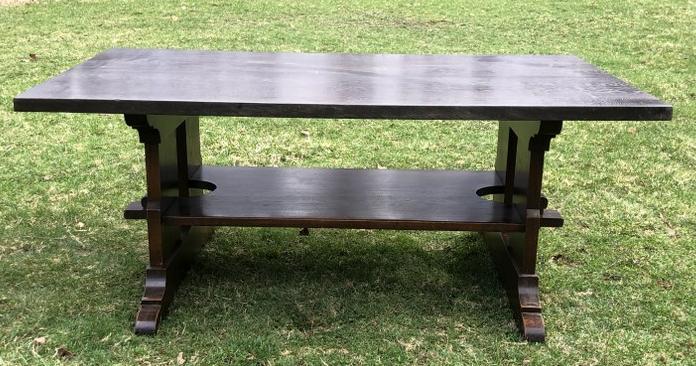 L & JG STICKLEY # 594 TRESTLE TABLE. (1 of 5)