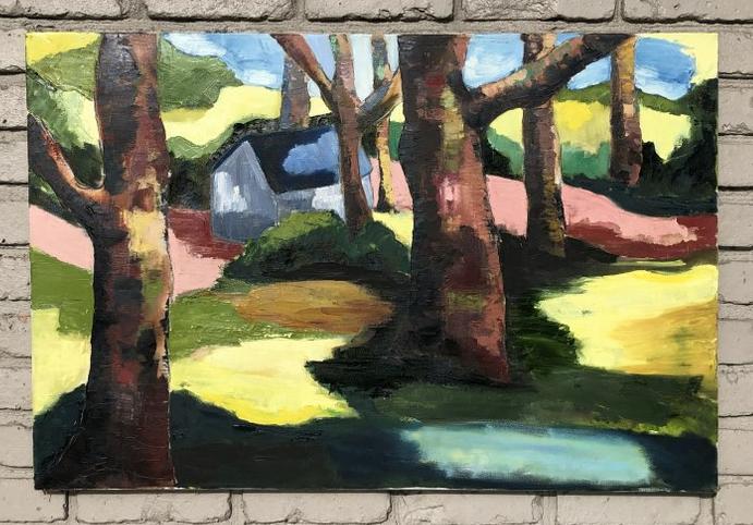 EVELYNE DAITZ MID CENTURY O/C LANDSCAPE, DIRECTLY FROM (1 of 1)