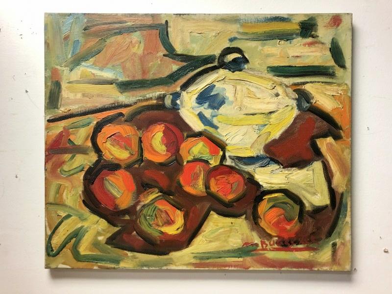 MID CENTURY O/C IMPRESSIONIST STILL LIFE, SIGNED (1 of 3)