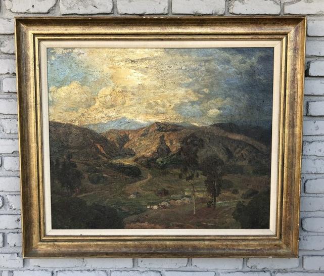 PETER NIELSEN (1873-1965) LARGE O/C MOUNTAINESS (1 of 4)