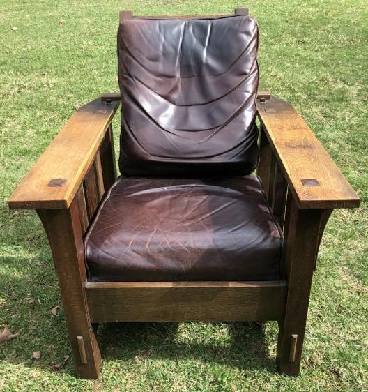 MORRIS CHAIR IN STYLE OF L & JG STICKLEY.  UNKNOWN (1 of 5)