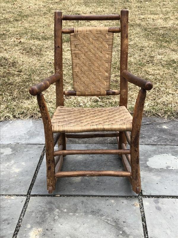 OLD HICKORY ROCKING CHAIR WITH CANED SEAT AND BACK (1 of 3)