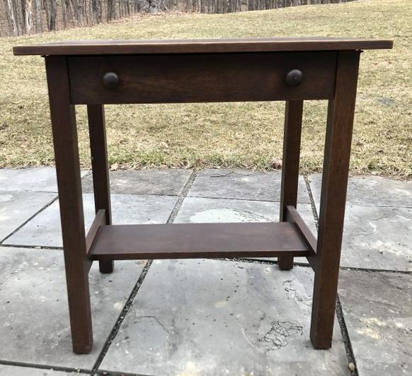 GUSTAV STICKLEY #649 SMALL TABLE WITH WOODEN SHAKER (1 of 4)