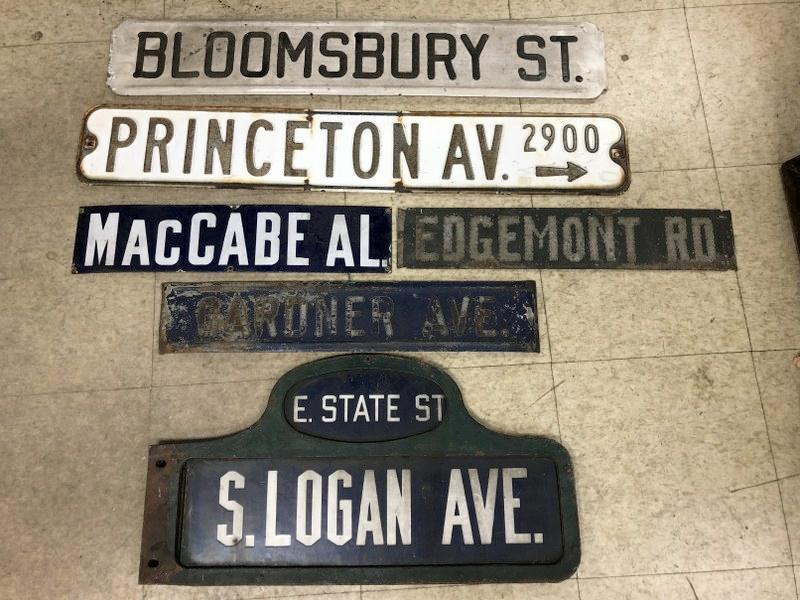 (6) OLD ENGLISH STREET SIGNS, S. LOGAN AVE. IS DOUBLE (1 of 1)