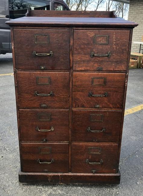 MACY INDUSTRIAL (6) DRAWER OAK FILE CABINET, WITH (1 of 7)