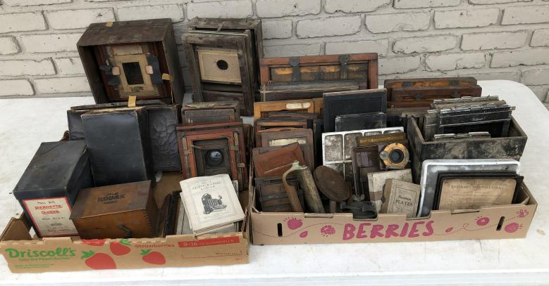 LARGE LOT EARLY AS FOUND CAMERA, ACCESSORIES FROM (1 of 10)