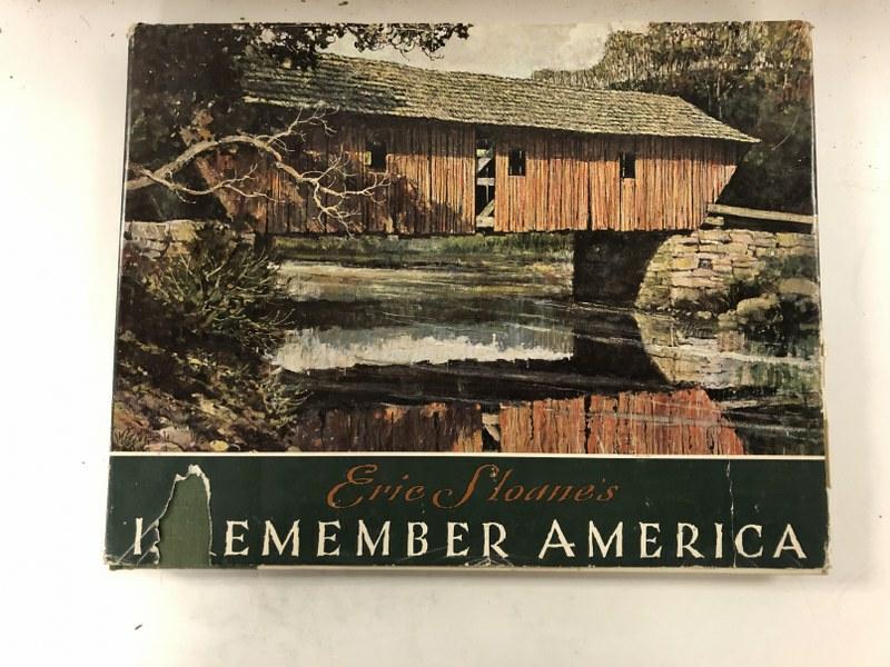 SIGNED ERIC SLOANE REMEMBER AMERICA BOOK, 1971, TEAR ON (1 of 3)