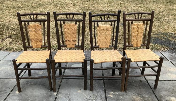 OLD HICKORY #68 DINING CHAIRS, SET OF (4) WITH 3 (1 of 3)