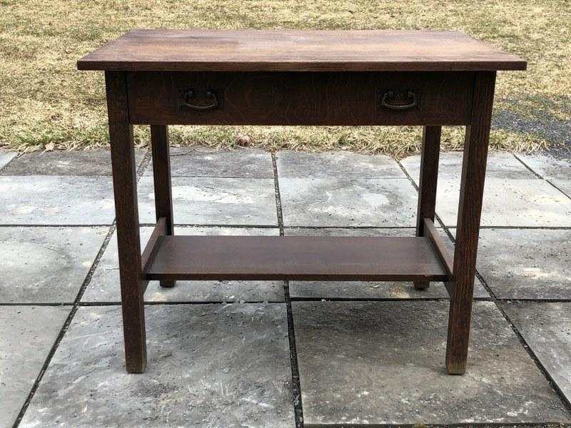 L & JG STICKLEY SMALL DESK, ONE DRAWER, GOOD FINISH, (1 of 4)