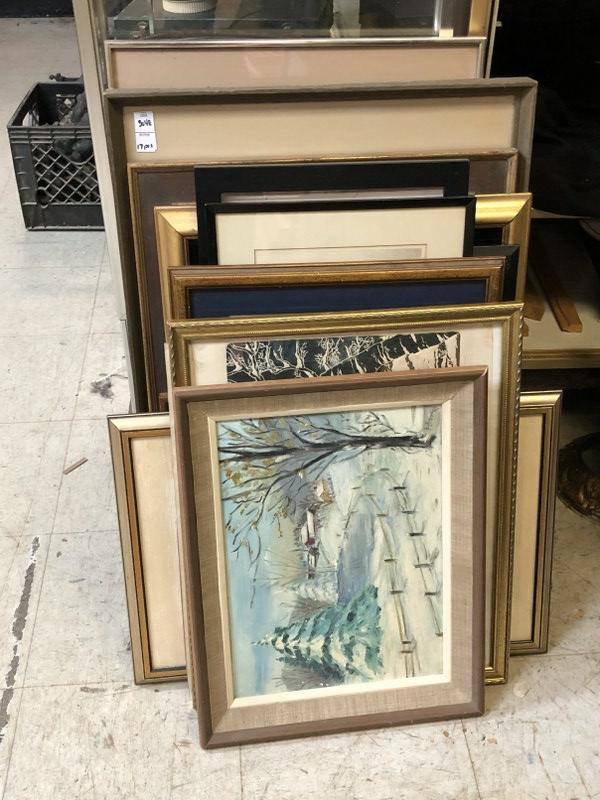 LOT OF 17 PCS OF MISC ARTWORK, MOST FRAMED, LARGEST (1 of 7)