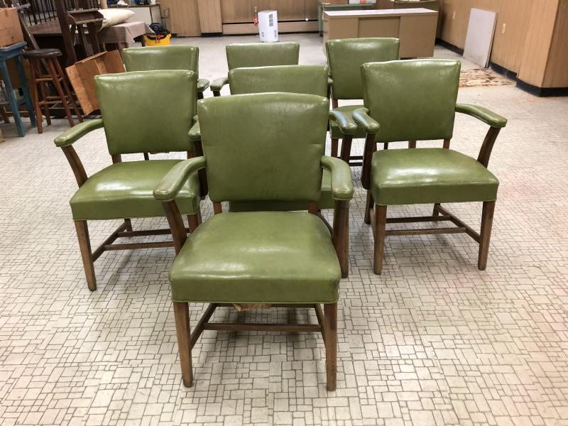 (7) OLDER OFFICE ARMCHAIRS IN OLD TIME ELLENVILLE, N.Y. (1 of 3)
