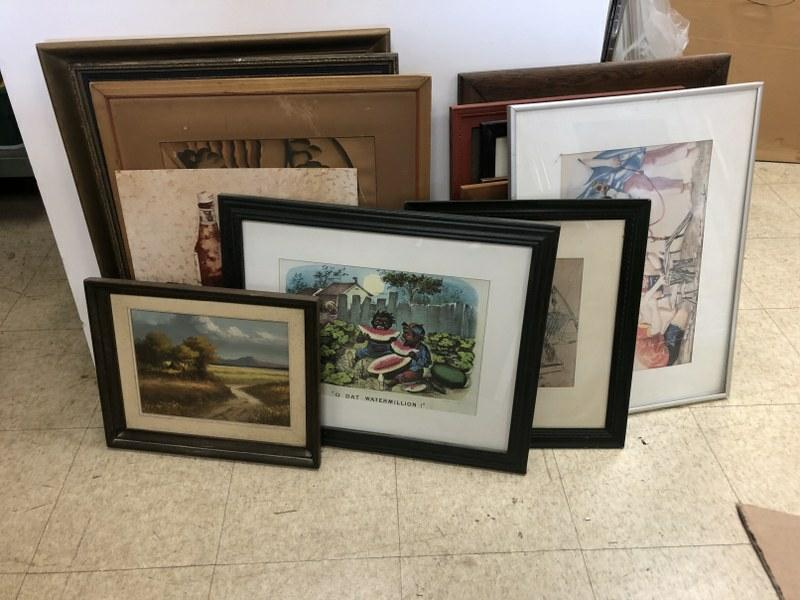 (15) MISC. PRINTS, AND PAINTINGS FROM INDIANA ESTATE, (1 of 8)