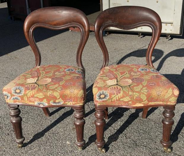 PR OF VICTORIAN DECORATIVE CHAIRS, LOOKS LIKE ROSEWOOD (1 of 1)