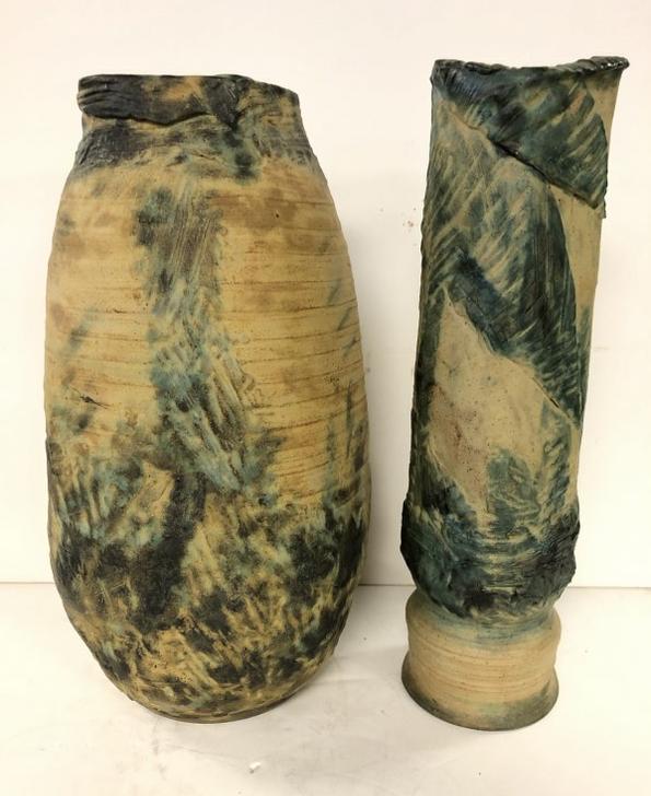 (2) ELEANOR HELLER LARGE MID CENTURY ART POTTERY VASES, (1 of 4)