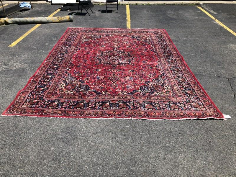 ESTATE HANDMADE LARGE SEMI ANTIQUE RUG, VIBRANT COLOR, (1 of 6)