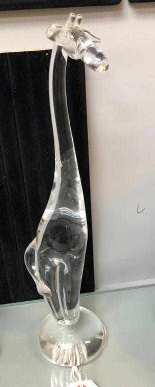 STEUBEN GLASS GIRAFFE FIGURE, SIGNED, VERY GOOD (1 of 2)