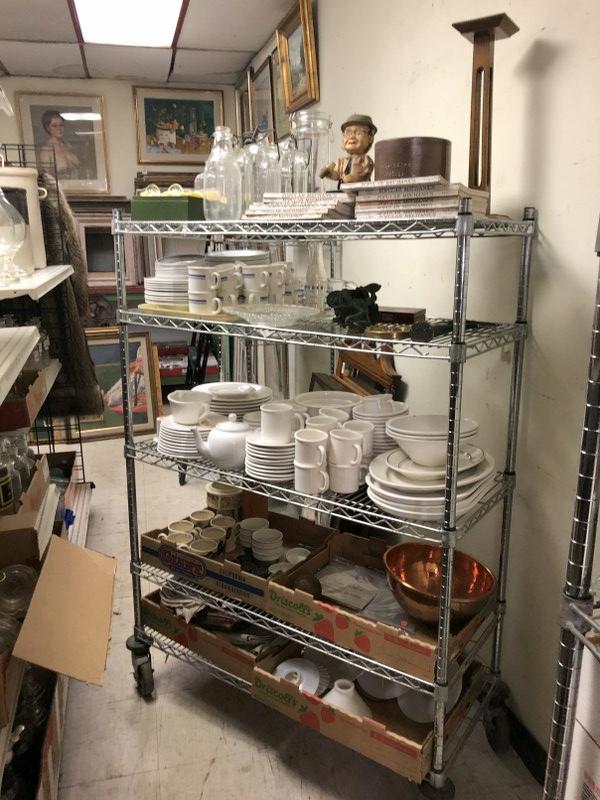 ESTATE CART LOT MISC. PORCELAIN, EPHEMERA, DISH SET, (1 of 10)