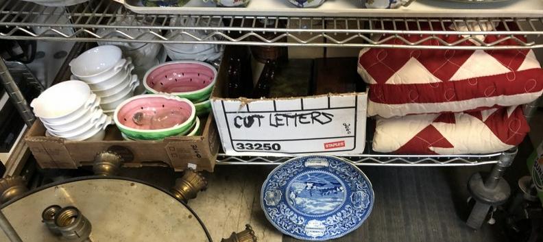 SHELF LOT MISC. ESTATE GOODS, INCL. NEW SERVING (1 of 5)