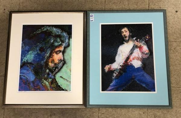 2 MURRAY EISNER SIGNED ROCK N ROLL PRINTS DYLAN & TOWNS (1 of 6)