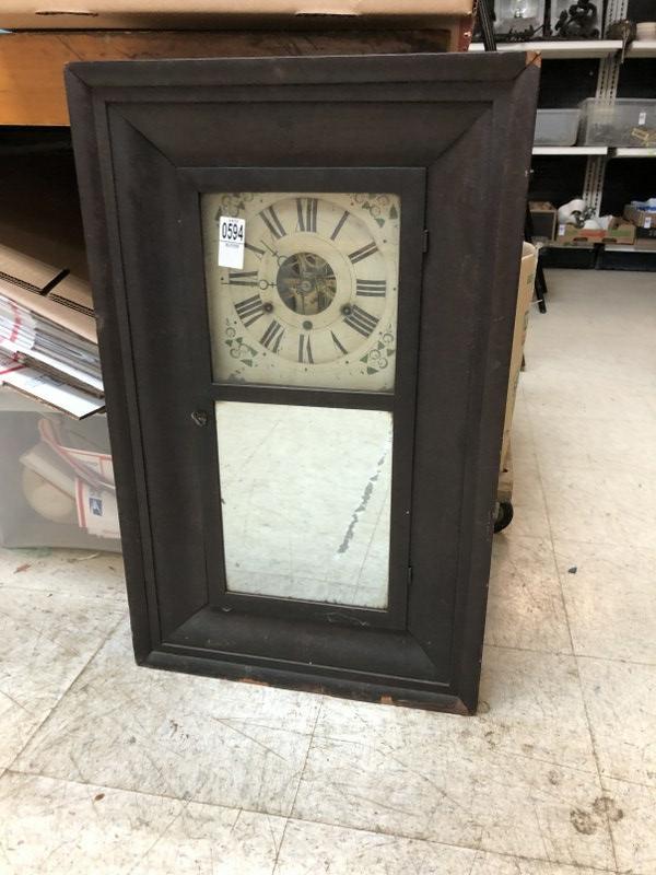 DANIEL PRATT JR OGEE CLOCK AS FOUND, HAS PENDULUM, (1 of 2)
