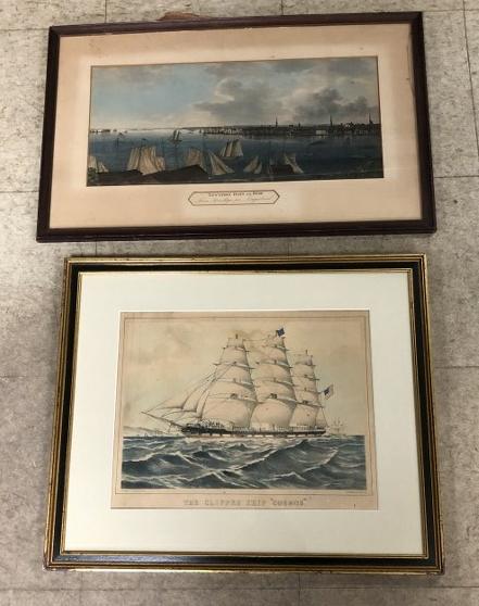(2) NAUTICAL OLDER PRINTS INCL. CURRIER & IVES TITLED (1 of 4)