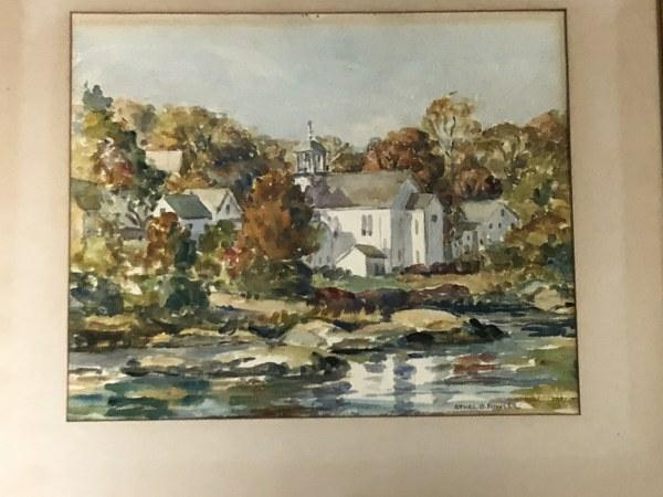 ETHEL B FOWLER W/C FALL NEW ENGLAND LANDSCAPE, SIGNED (1 of 4)