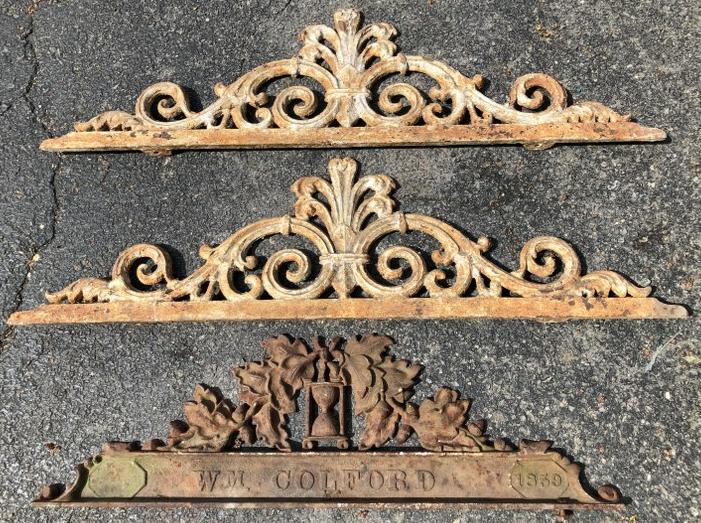 3 VICTORIAN CAST IRON ARCHITECTURAL TOPS INCLUDING A (1 of 1)