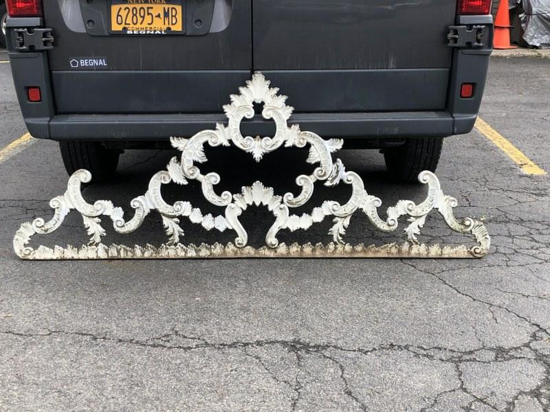 LARGE ALUMINUM ARCHITECTURAL ELEMENT TOP, OLDER WHITE (1 of 1)