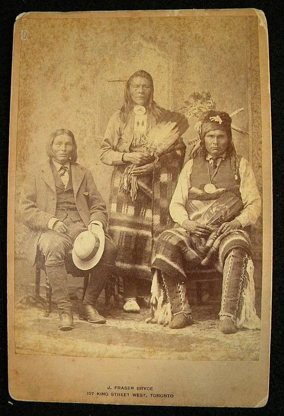 CABINET CARD PAKAN INDIAN CHIEFS. PHOTOGRAPHER IS J: CABINET CARD PAKAN INDIAN CHIEFS. PHOTOGRAPHER IS J. FRASER BRYCE 107 KING STREET WEST, TORONTO.