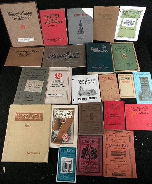 BIG LOT MACHINERY & TURBINE TRADE CATALOGS ETC.: NICE LOT OF OLDER MACHINE, TOOL AND TURBINE RELATED TRADE CATALOGS. WONDERFUL IMAGES AND ILLUSTRATIONS.