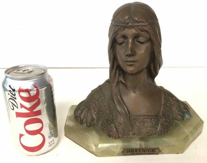 BRONZE COATED STATUE OF BEATRICE, PAR GEORGE COUDRAY. (1 of 4)