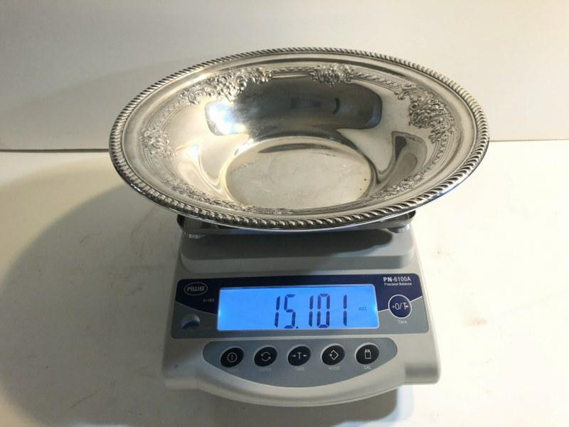 NICE ESTATE STERLING SILVER BOWL, GEORGIAN PATTERN, (1 of 6)