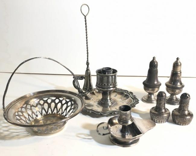 MISC. STERLING SILVER & SILVERPLATE LOT, INCLUDES SMALL (1 of 7)