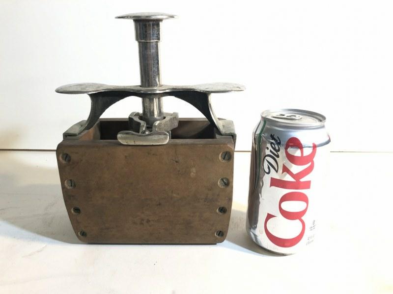 EARLY DOUBLE BUTTER MOLD IN CHROME PLATED MECHANISM, (1 of 5)