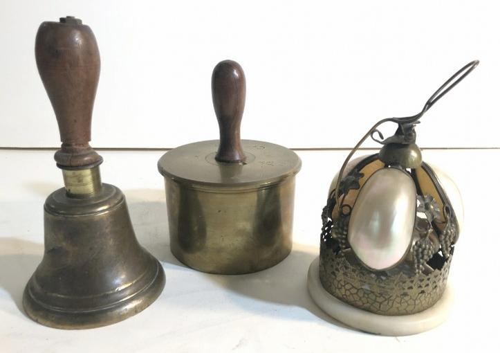 (3) PC. BELL LOT INCL. FOLK ART VICTORIAN ERA BELL WITH (1 of 8)