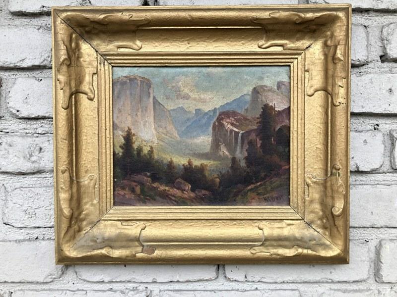 HARRY C BEST (1863-1936) O/B WESTERN LANDSCAPE, WELL (1 of 3)