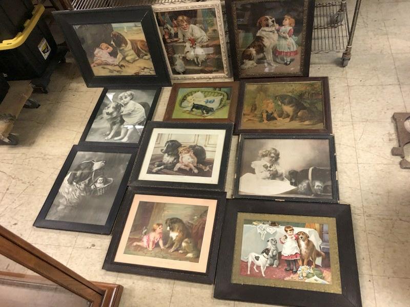 (11) OLD DOG & PEOPLE PRINTS, MOSTLY CHILDREN, MOST (1 of 6)