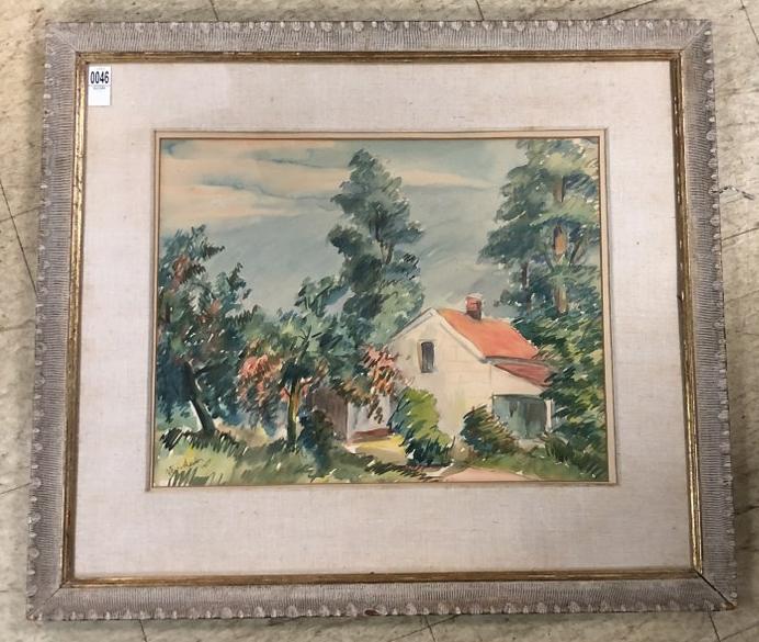 V FRIEDLANDER W/COLOR LANDSCAPE WITH SMALL HOUSE, DATED (1 of 4)