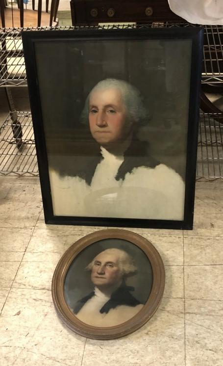 (2) OLDER GEORGE WASHINGTON PRINTS, LARGER FRAME (1 of 2)