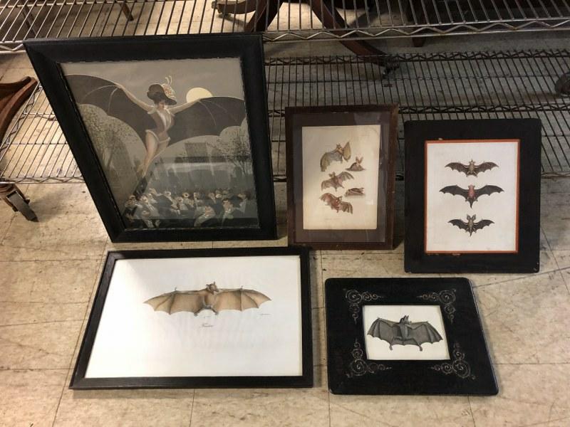 (5) EARLY PRINTS WITH BATS, FROM ESTATE IN PROVIDENCE (1 of 7)
